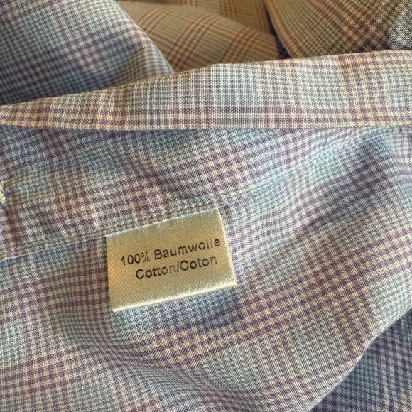Ledbury Slim Fit Button-up Shirt, Small, 15 - Blue, Purple & White Office Preppy - Picture 9 of 10